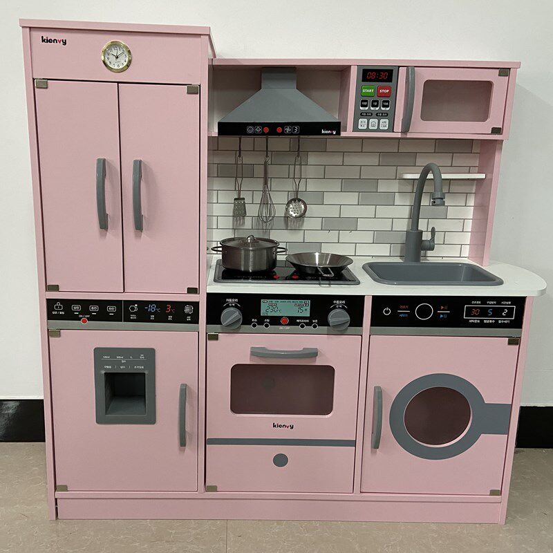 宝宝过家家厨房玩具木质仿真厨具套装大号儿童做饭煮饭灶台