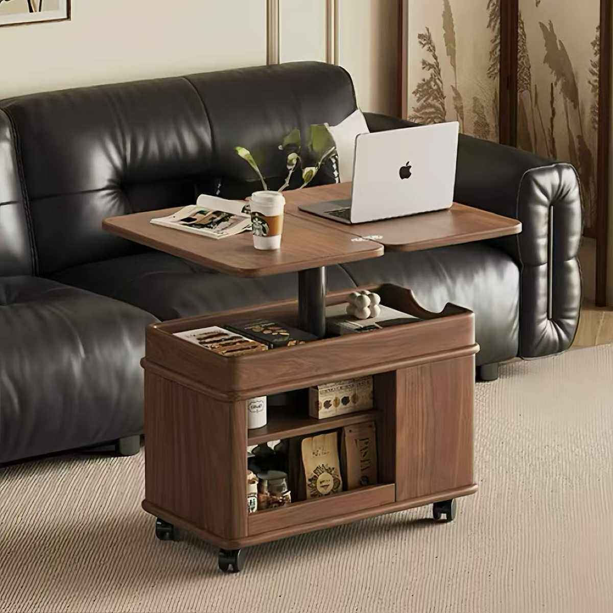 新疆包邮中古风实木折叠茶几小户型客厅家用沙发边柜可移动边几小,住宅家具,移动边几/推车,淘宝优惠券,粉丝福利购,淘宝优惠卷