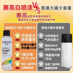 赛高自动手摇自喷漆金属防锈家具木器漆汽车涂S鸦墙面家用黑白色