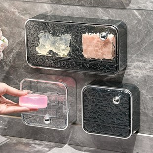 家用沥水收纳浴室卫生间香皂置物架 香皂盒免打d孔肥皂盒壁挂式