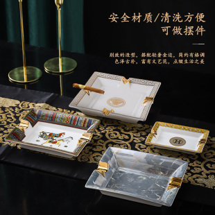 烟灰缸陶瓷家用客厅奢华大号个性 欧式 KTV雪U茄烟缸家用潮流