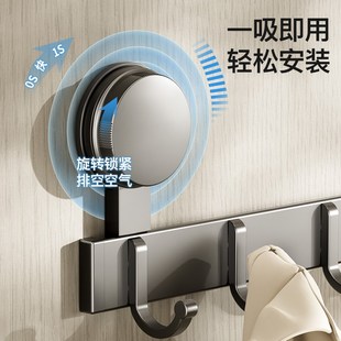 吸盘门后挂钩免打k孔粘胶强力承重门后挂衣架子收纳壁挂置物架排