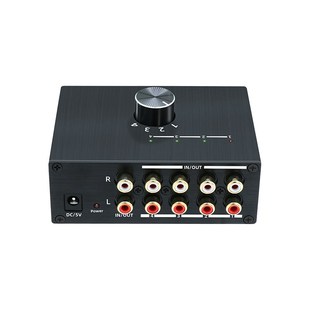 4进1出AV转换器点歌机手 音频切换器 四进一出 红白左右声p道R