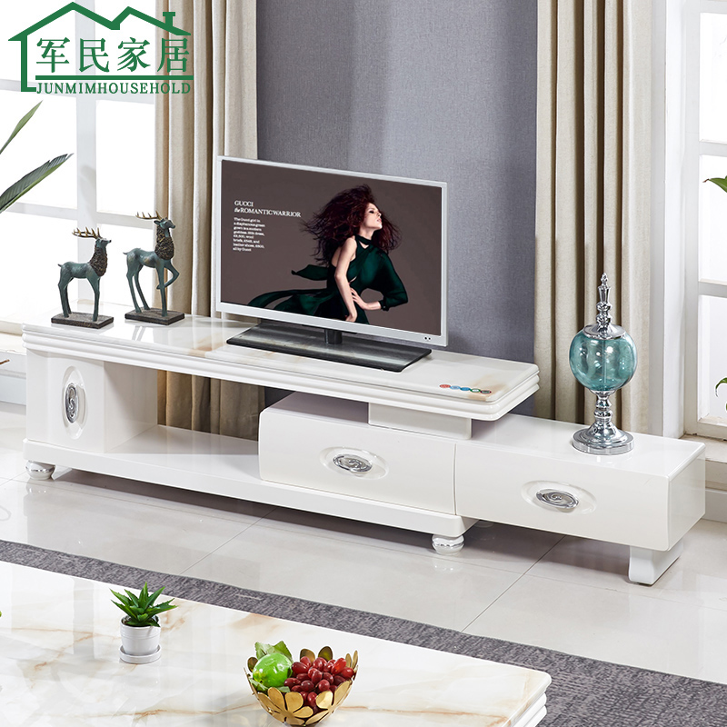 大理石电视柜伸缩茶几实木环保烤漆小户型茶桌台现代简约时尚组合