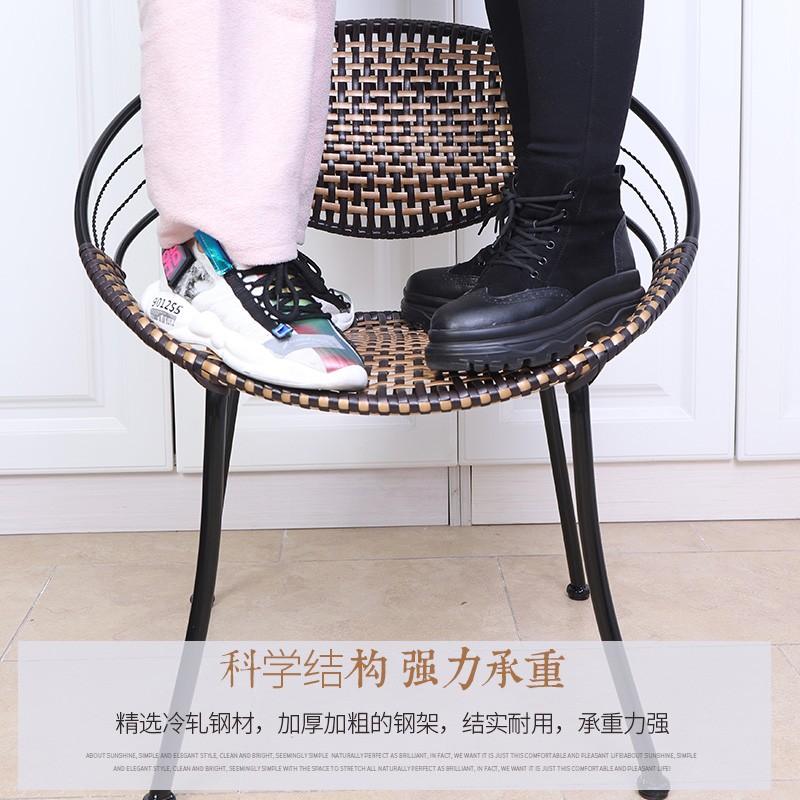 墨君休闲椅 舒乐椅 墨r君大月亮椅 特大靠背 仿藤编仿藤编 餐椅