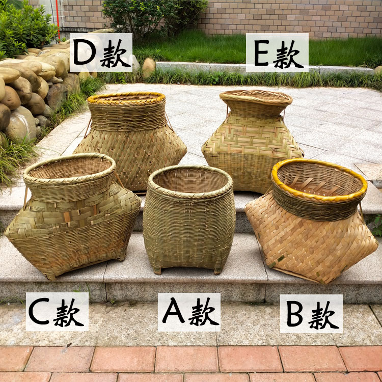 竹编鱼篓竹制道具采摘采茶篓垂钓泥鳅黄鳝篓茶叶篓蔬果篓装饰灯罩