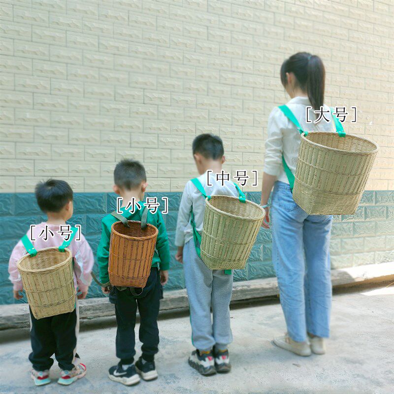 竹篮子竹编背篓家用买菜竹筐背筐采茶表演舞蹈传统,特色手工艺,竹编/竹雕,淘宝优惠券,粉丝福利购,淘宝优惠卷