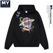 宽松休闲百搭情侣装 MYJU官网正品 连帽卫衣男女秋冬新款 上衣M04