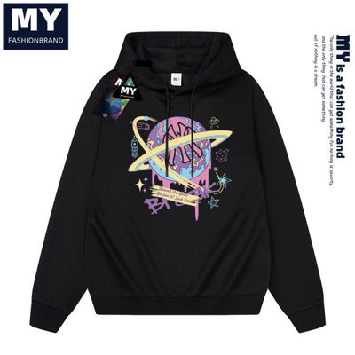 MYJU官网正品连帽卫衣男女秋冬新款宽松休闲百搭情侣装上衣M04