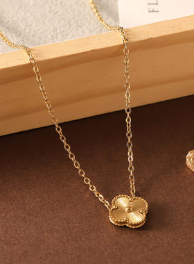 欧美四叶草项链15mm双面贝母