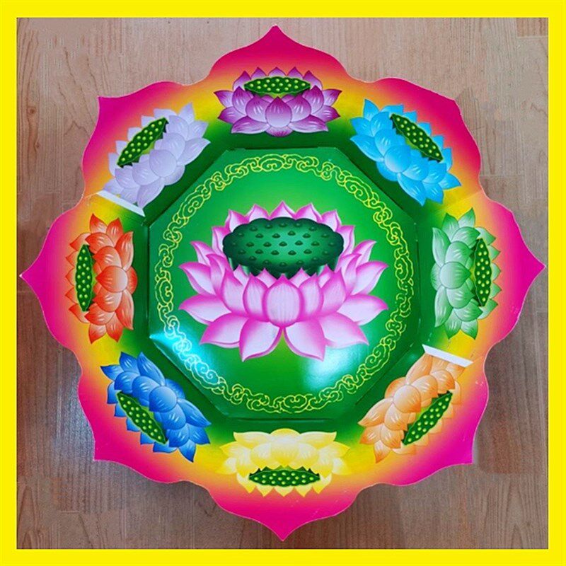 莲花盆半成品手工折纸 九色九莲花盆厚纸节聚宝盆 号