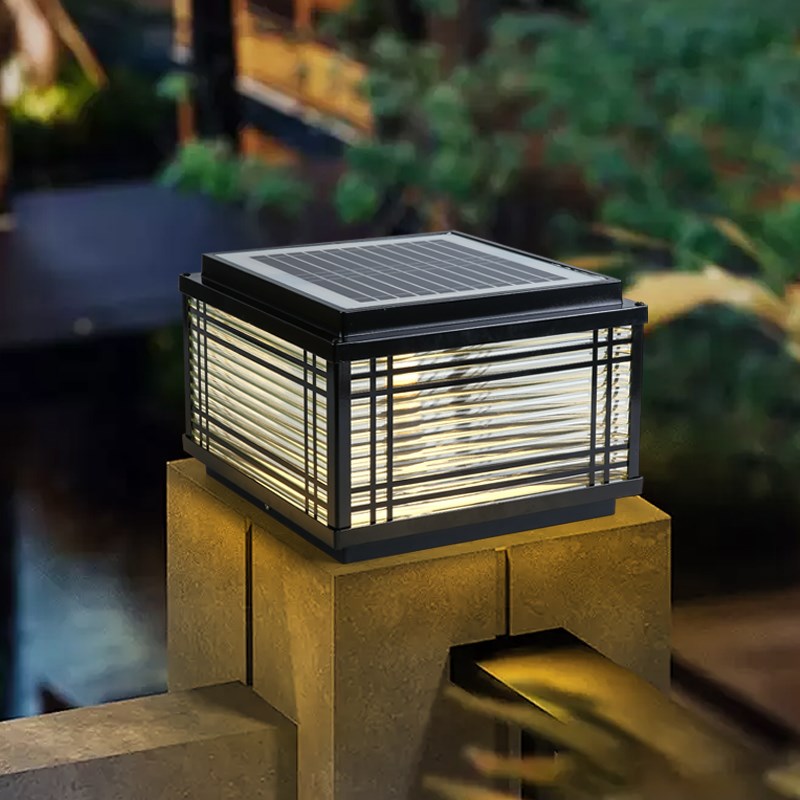 太阳能柱头灯户外防水简约现代别墅大门柱子围墙灯室外门柱庭院灯