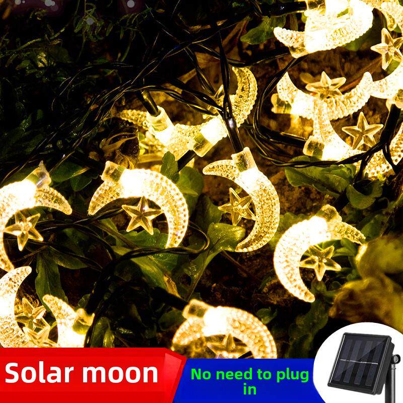 太阳能月亮LED灯串灯小彩灯带七彩闪烁户外防水庭院家用装饰彩灯
