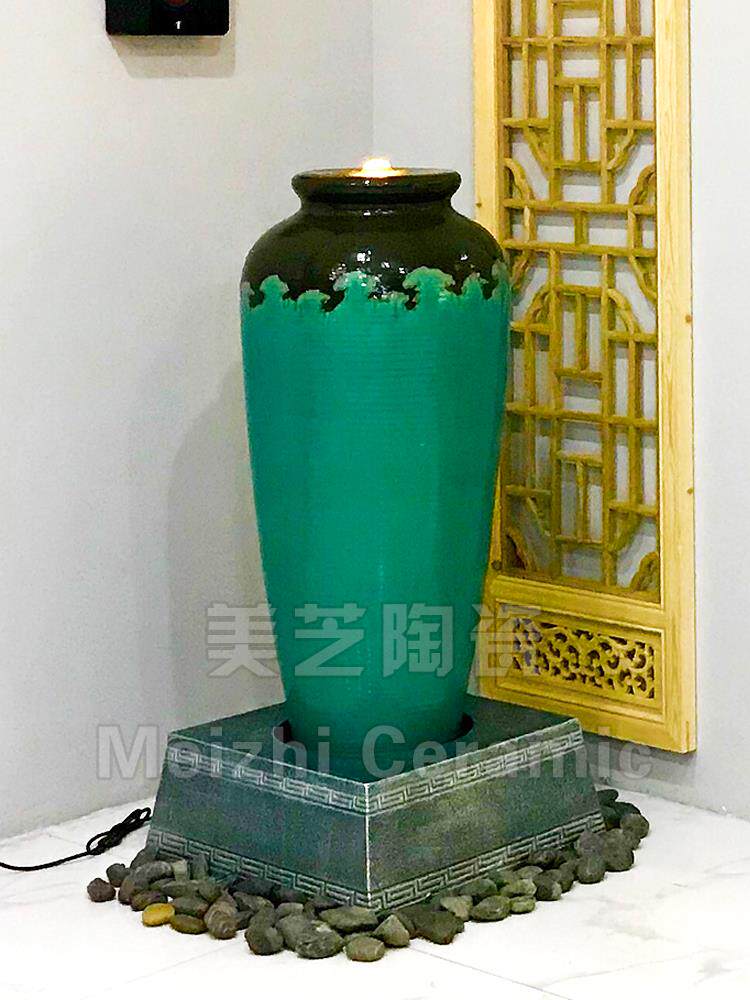 美容院水晶球流水摆件自动循环水景花瓶加湿器水系喷泉水缸招财瓶
