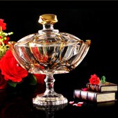 高脚水晶玻璃糖果罐储物罐瓶密封罐咖啡豆奶粉杂粮