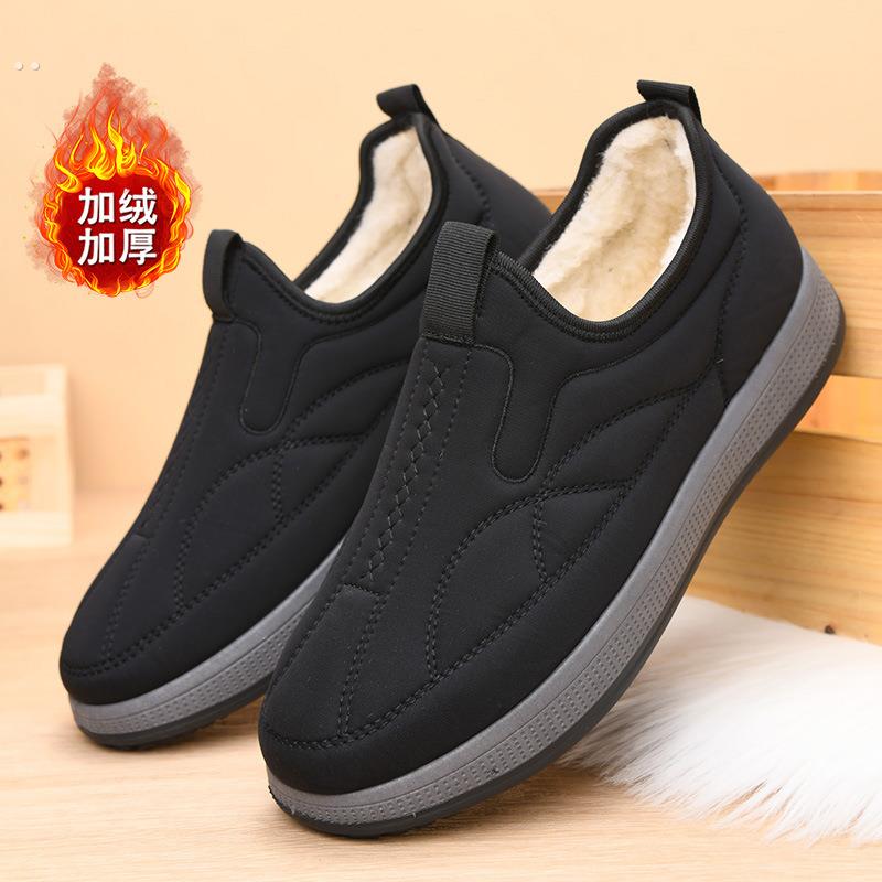 2024冬季新款老北京棉鞋男加绒加厚保暖软底防滑中老年爸爸鞋