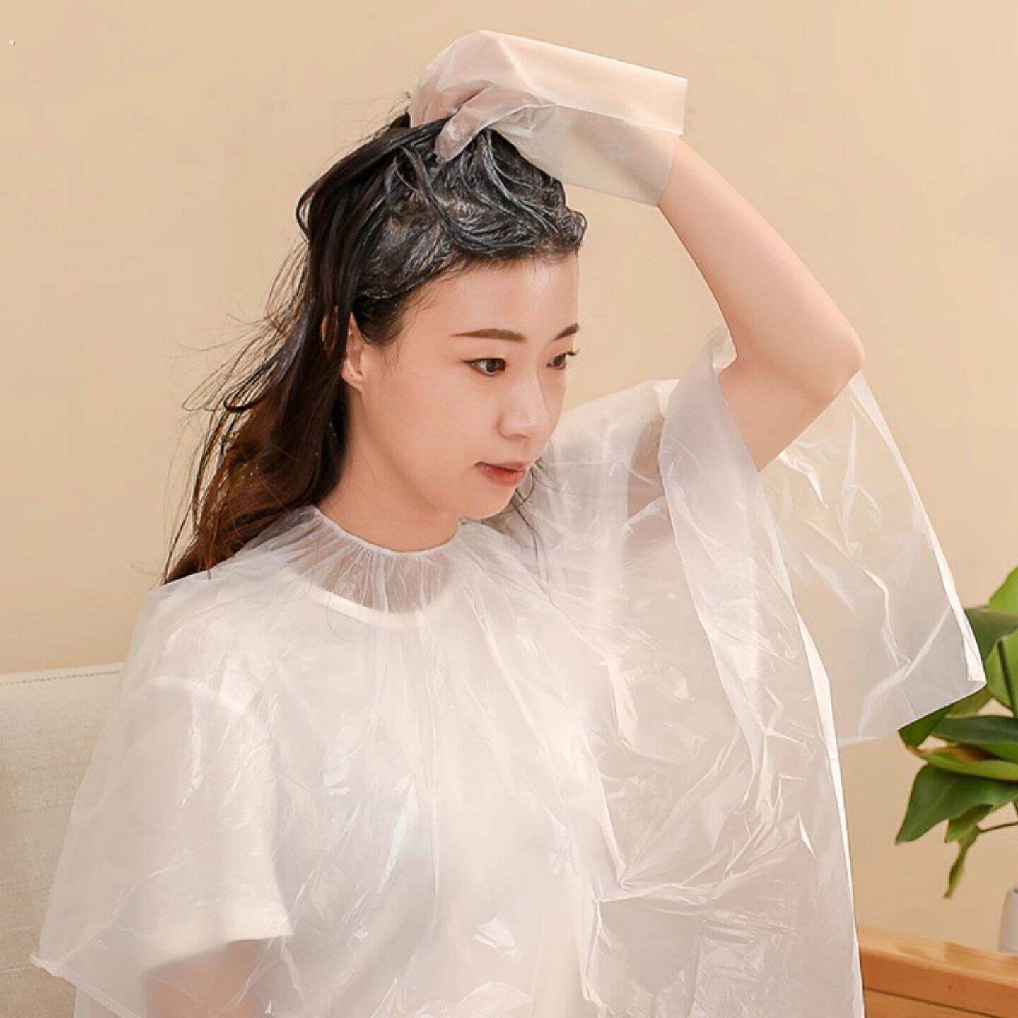 一次性染发披肩工具理发店专用洗头防水家用染头发防护衣剪发围布
