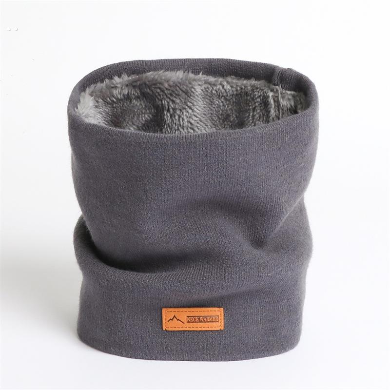 新款纯色针织围脖护颈脖套男女秋冬百搭骑行加厚防风保暖面罩一体