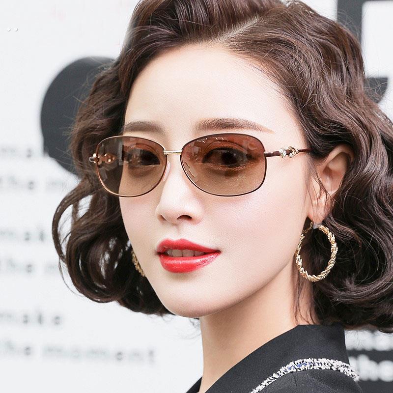 小框眼镜开车墨镜女防紫外线优雅覆古网红街拍女士偏光小脸太阳镜