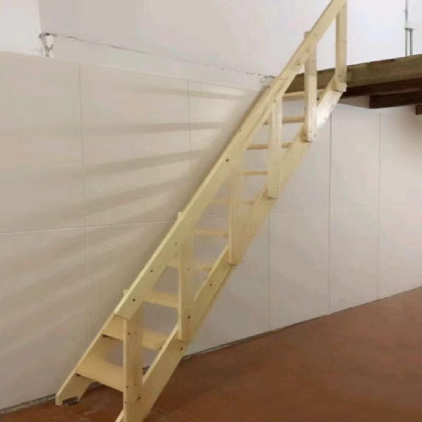定制家用实木梯子阁楼楼梯免安装梯直梯登高木梯别墅复式旋转梯子