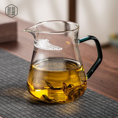 大容量月牙公道杯玻璃壶一体过滤分茶器泡茶杯冲茶器过滤茶壶