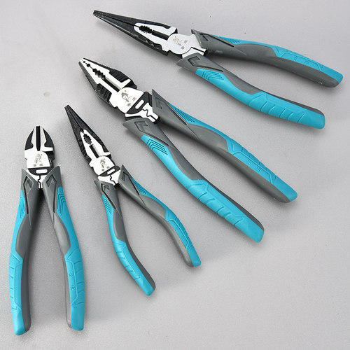 鲁班钢丝钳多功能老虎钳万用斜口钳五金工具大全钳子电工尖嘴钳