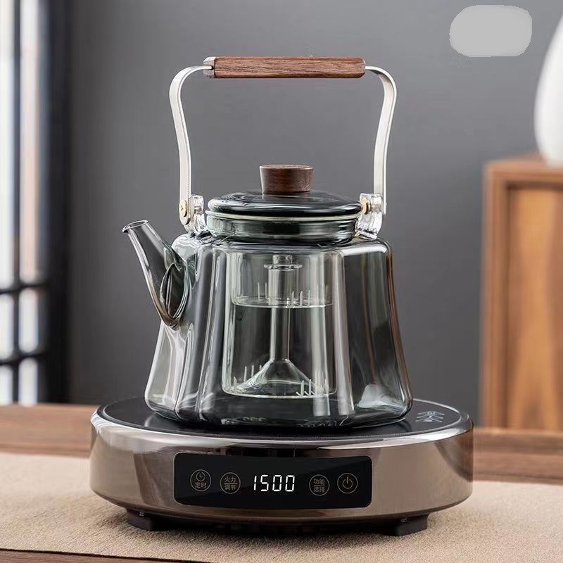 玻璃提梁蒸煮茶壶耐高温泡茶专用烧水壶围炉煮茶器家用电陶炉套装