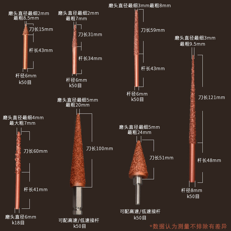 笔型锥形打磨头深伤口钢打磨精修硬伤磨头火补打磨工具胶水胶片