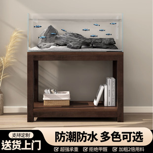 鱼缸架子实木鱼缸架专用架家用溪流缸底座O放置柜置物架承重底架