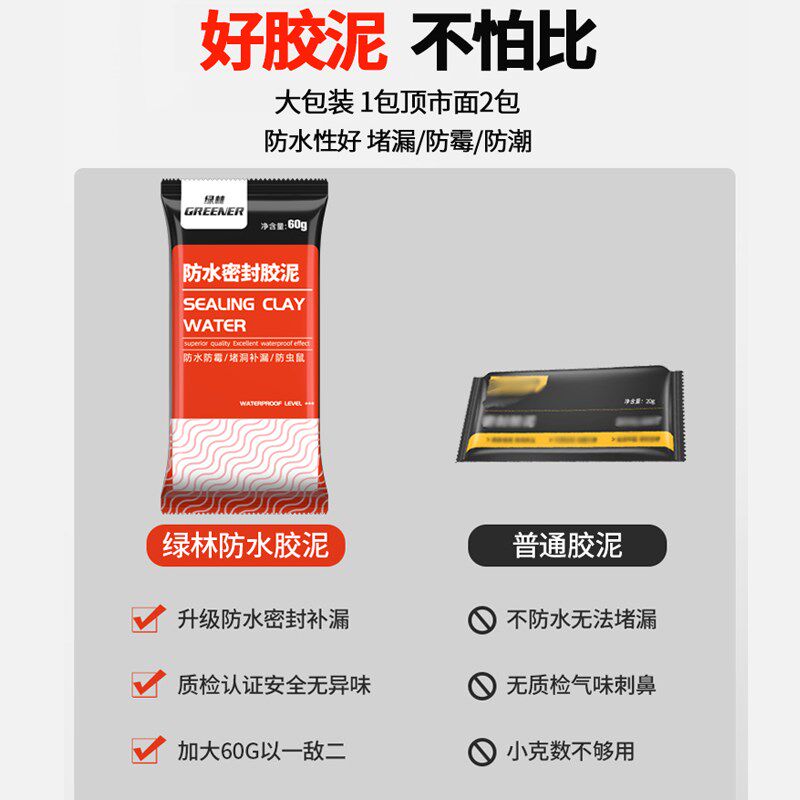 新款防水密封胶泥胶空调口蜜封堵塞洞管道下水道防霉防.Z臭填缝白,标准件/零部件/工业耗材,密封胶泥,淘宝优惠券,粉丝福利购,淘宝优惠卷