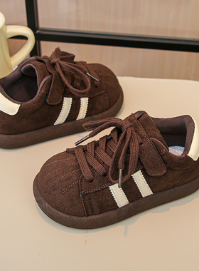 幼儿园儿童德训鞋春秋女童复古休闲鞋男童运动鞋软底学生防滑板鞋