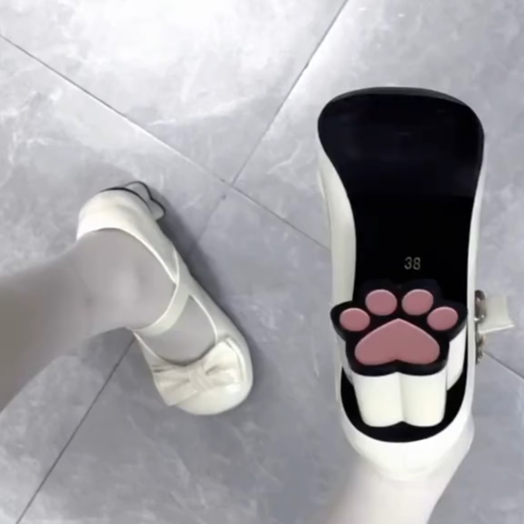 全款【现货】猫咪酱2.0【猫爪跟】可爱猫咪元素圆头中跟lo鞋图片