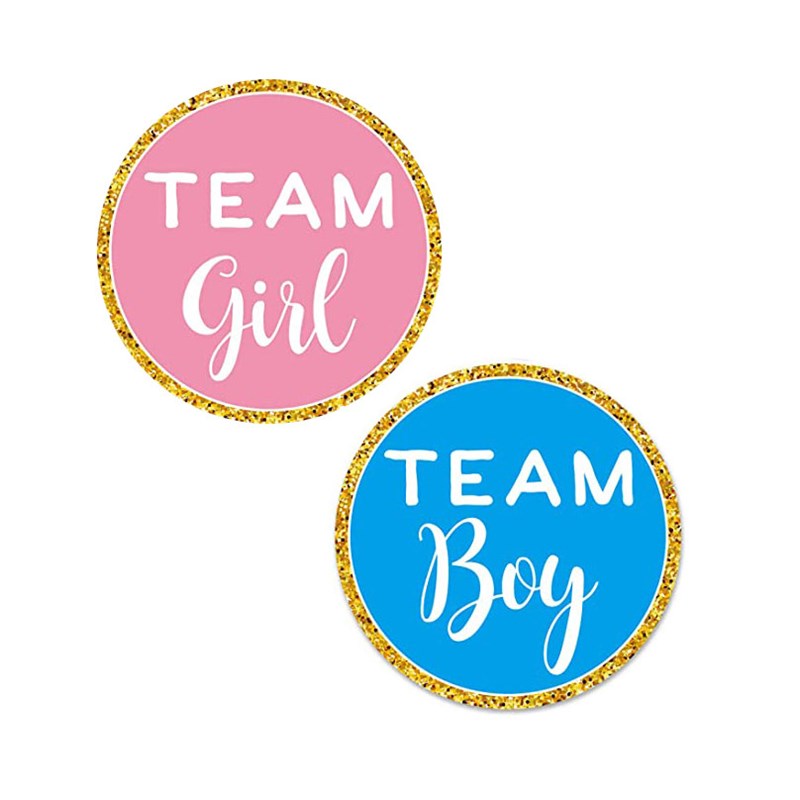 120/2b40pcs Team Boy Team Girl Stickers Boy or Girl Sticker