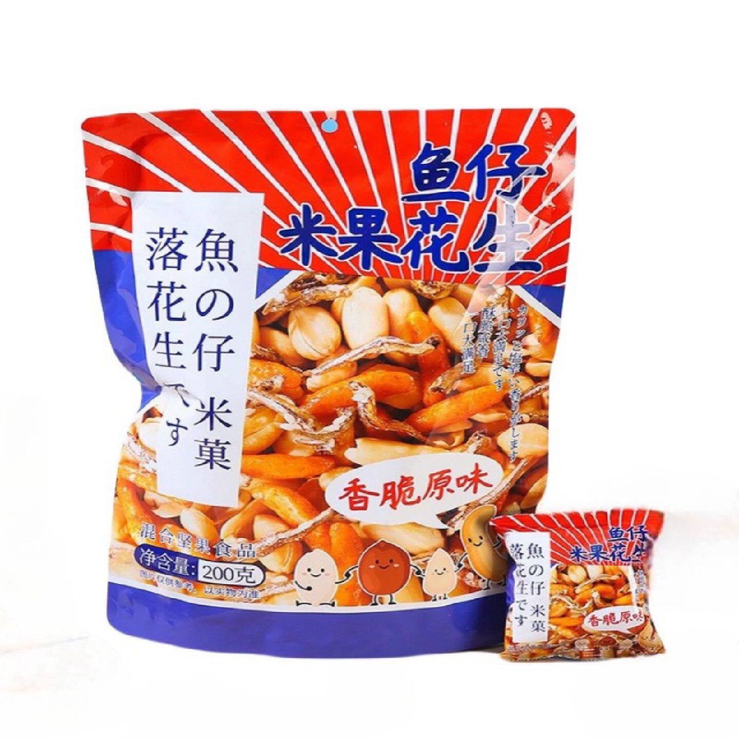 天兴隆鱼仔米果花生200g什锦果仁鱼仔干花生豆独立小包装零食小吃