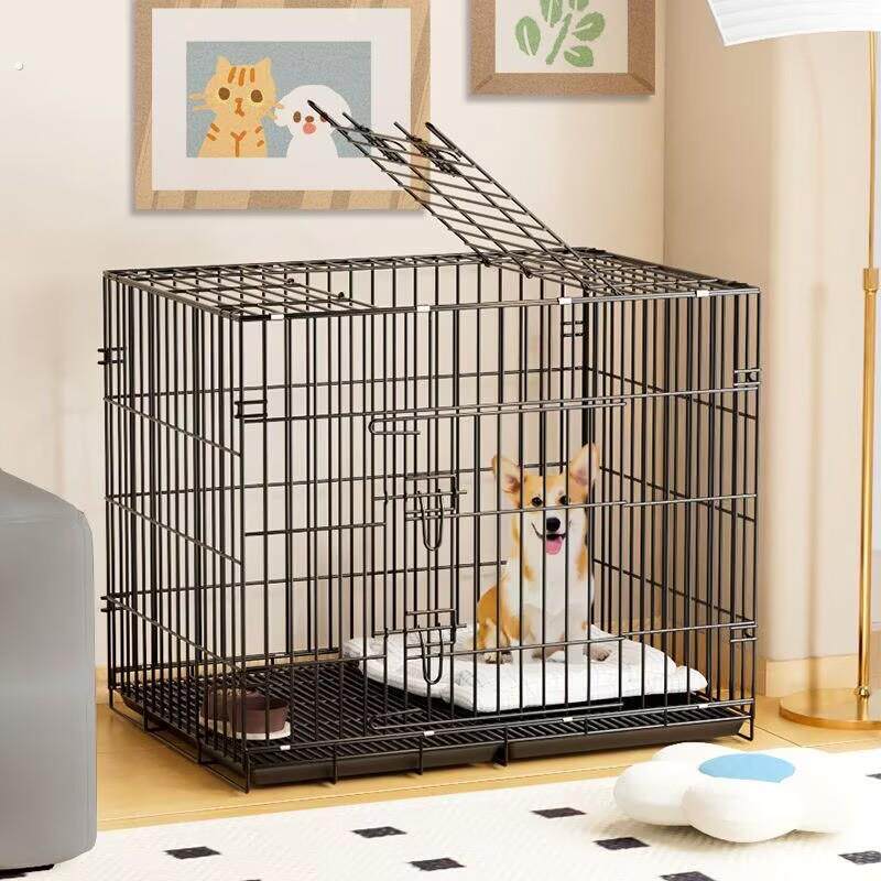 狗笼子家用室内泰迪小型犬中型犬便携折叠好带厕所托盘免安装卡扣