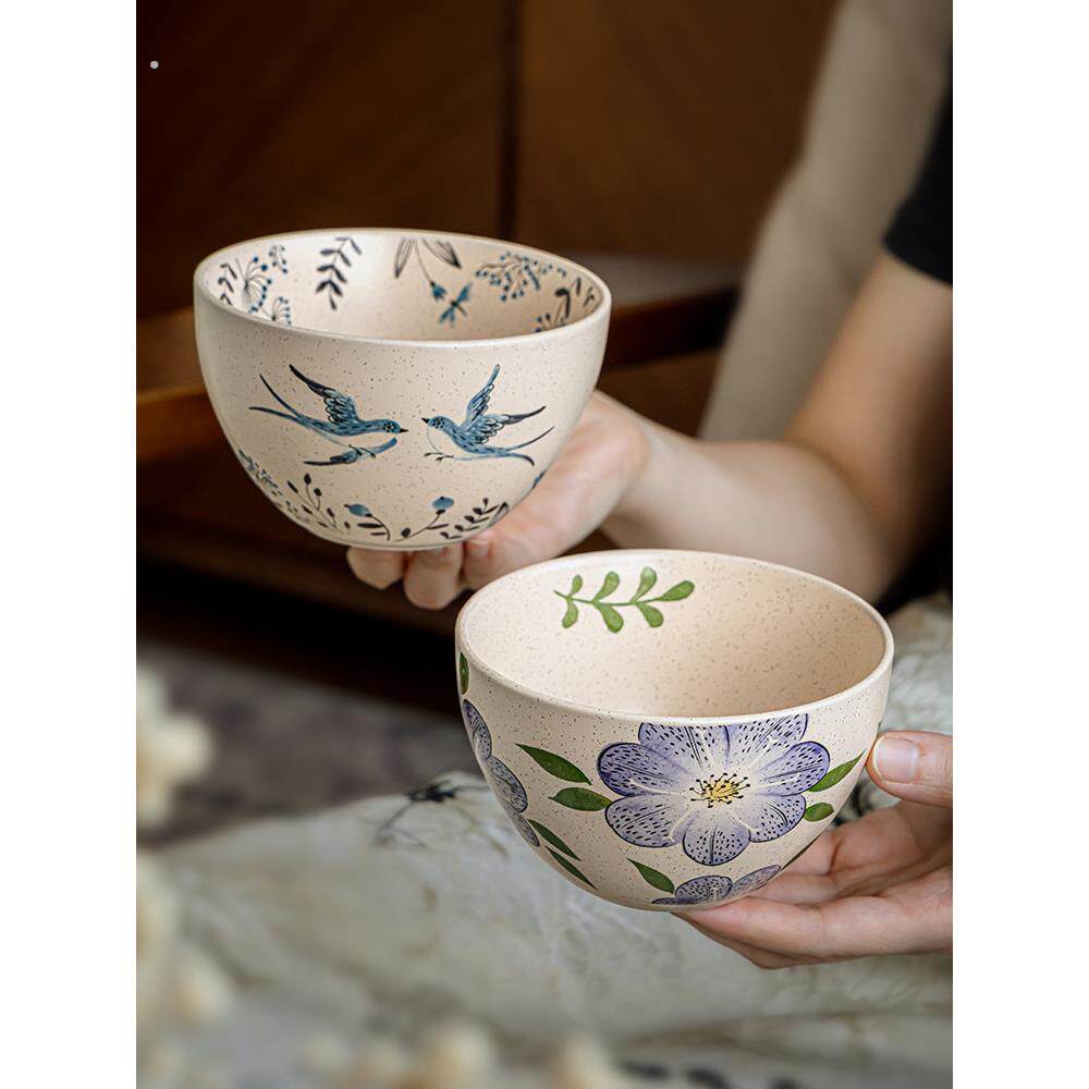 巷子尾〖漂亮的饭碗〗4.5英寸芝麻釉陶瓷碗特色糖水碗加厚米饭碗