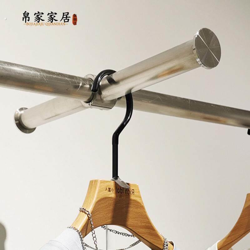 服装店专用正挂配件可移动不锈钢圆管卡扣挂钩活动衣服展示架点挂