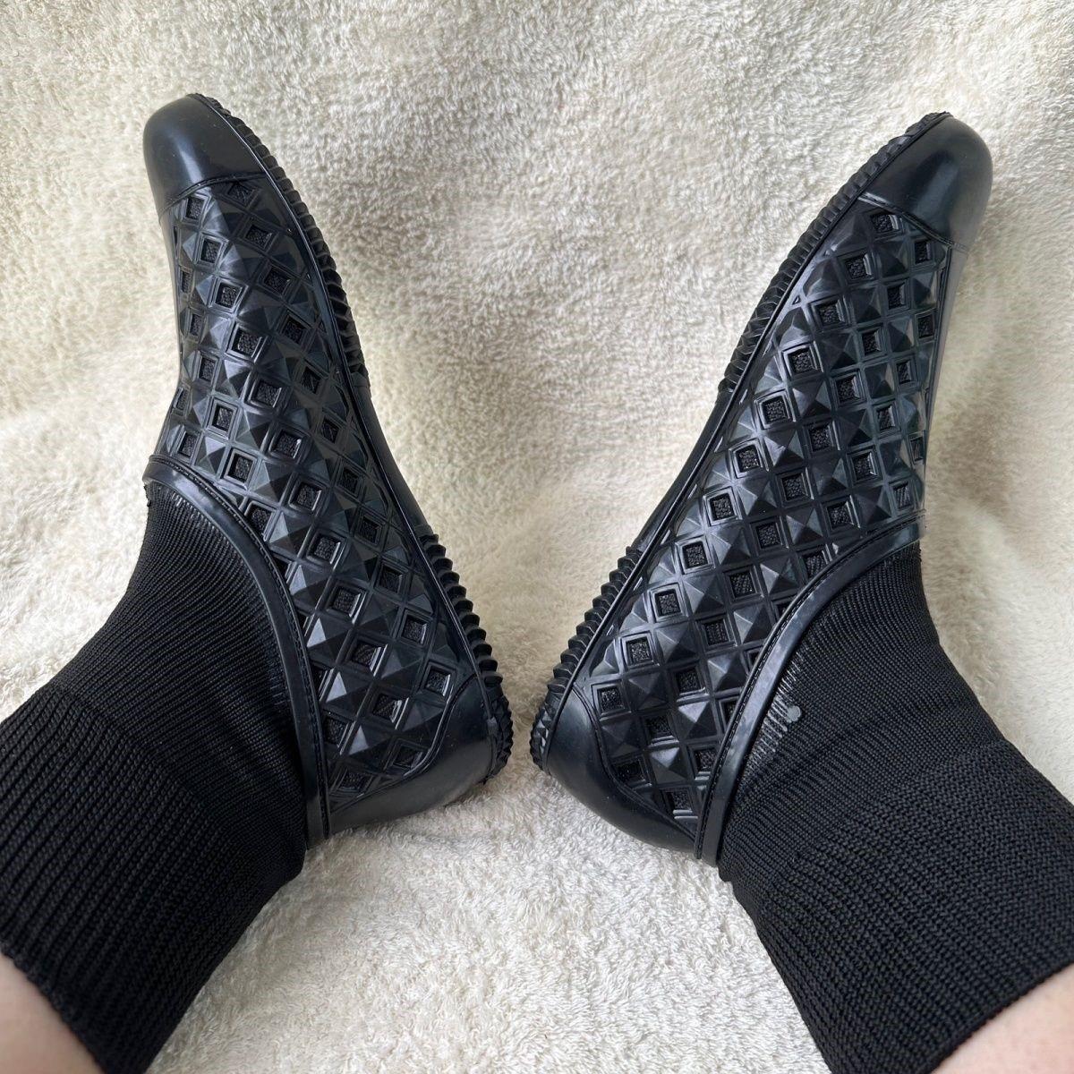 水田加密种稻泥鞋紧口防护橡胶农田沙滩透气浅滩防虫短袜、短鞋