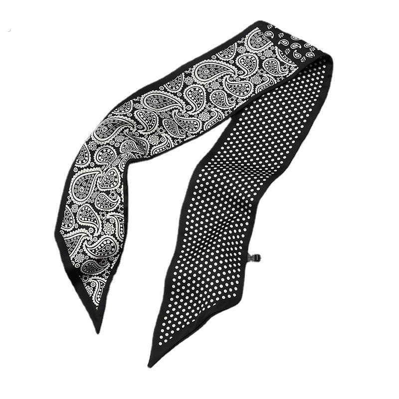 飞泰酱气质覆古腰果长条装饰小丝巾夏季发带女春秋领巾