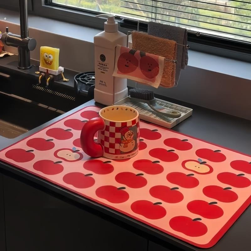 厨房沥水垫台面沥水洗碗槽杯垫专用硅藻泥吸水垫速干防烫隔热垫