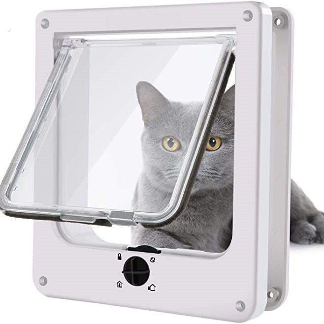 新款宠物猫门猫砂盆宠物窝自由出入门旋转款猫窗户洞双向猫洞门