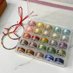 渐变股线25色套装 3股段染绕线材料包编织线细线缠花三股手工线