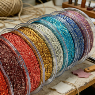 4股极细洒金线 金丝银丝流苏穗子编织股线绕线缠花金线编戒指专用