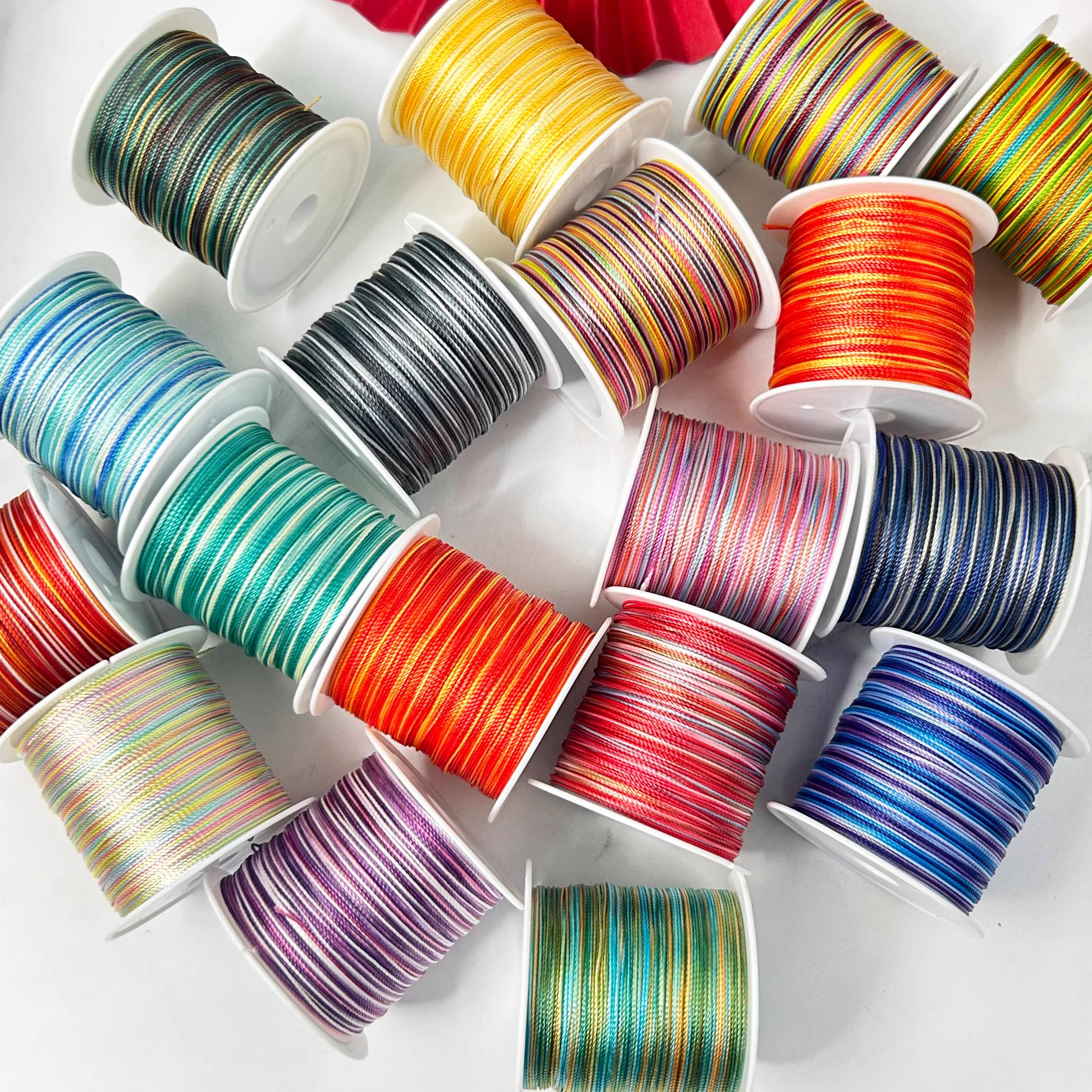 极细3股段染线手工编绳绕线缠花编戒指渐变色五彩绳端午节diy材料