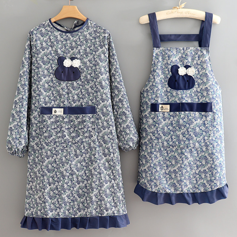 韩版家用厨房做饭棉布围裙女可爱大人长袖罩衣工作服上班油,家庭/个人清洁工具,围裙,淘宝优惠券,粉丝福利购,淘宝优惠卷