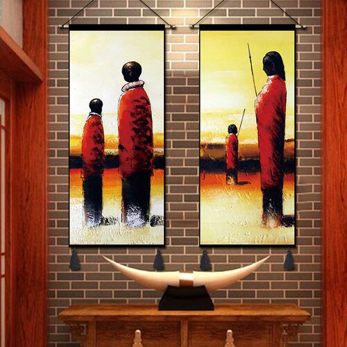 非洲部落挂毯布艺民宿前台装饰画酒店吧台壁画走廊玄关挂画布