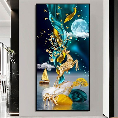 玄关装饰画入户走廊正对门自粘画走廊画装饰自贴画壁纸壁画墙贴画