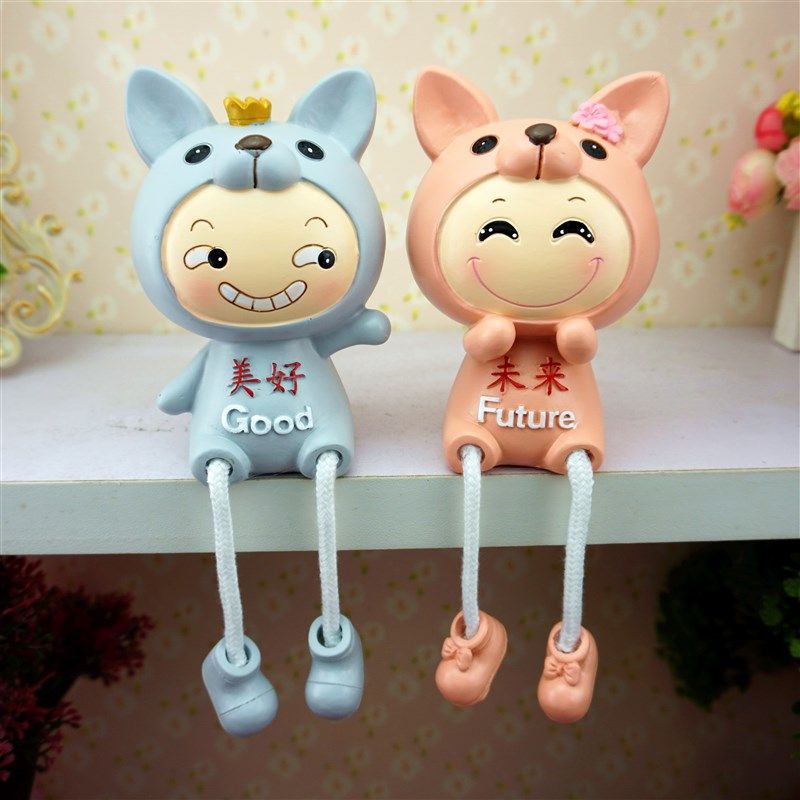 动物娃娃隔板装饰小 家居客厅儿童房装饰品吊脚娃娃,家居饰品,装饰摆件,淘宝优惠券,粉丝福利购,淘宝优惠卷