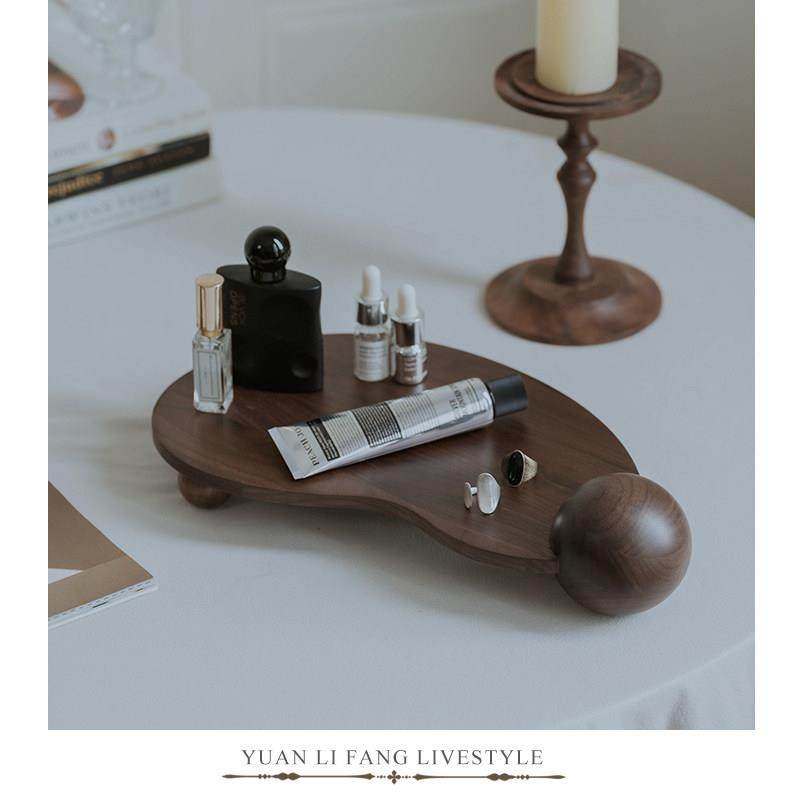 实木创意香水托盘放化妆品的架子置物架高级精致首饰展示架陈列盘