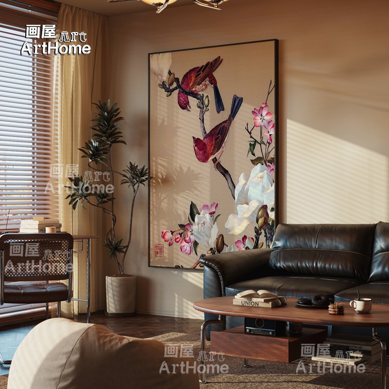 《花语》法式中国风宋代美学客厅装饰画花卉艺术玄关高级餐厅挂画图片